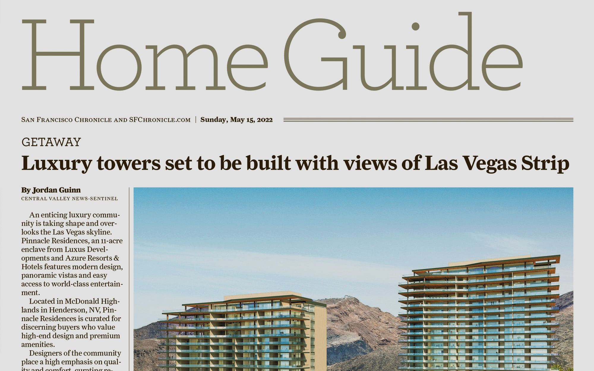 Luxury towers set to be built with views of Las Vegas Strip